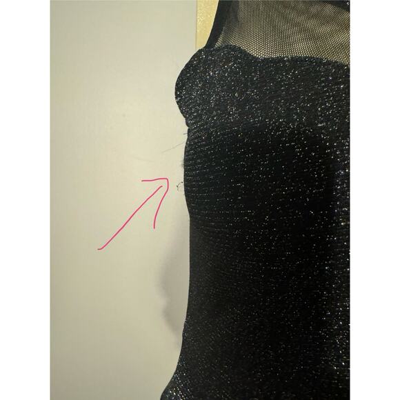 GUESS Size Small Black Sparkling Sleeveless Top Peplum Top Blouse New Years Eve - Picture 11 of 11